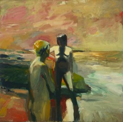 lilithsplace:  &lsquo;Two Figures at the Seashore&rsquo;, 1957 - Elmer Bischoff (1916–1991) 