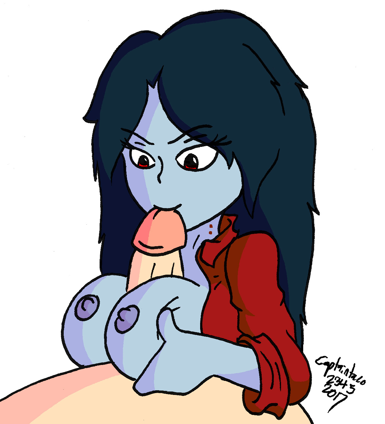 Marceline from Adventure Time giving a paizuri. I’ve never drawn an Adventure Time