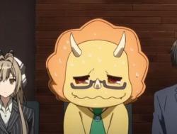 artsyacademic:Oh hey guess who’s all caught up on Amagi Brilliant Park  It’s like 2 am but it was worth it  Also I’m obsessed with this dumb anime triceratops look at this cutie  Sorry for the quality of half these pics but I’m desperate