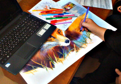 siins:  my drawing class teacher is drawing this insanely vibrant and realistic pic of a fox in ballpoint pens and if that’s not the coolest shit get out of my face 