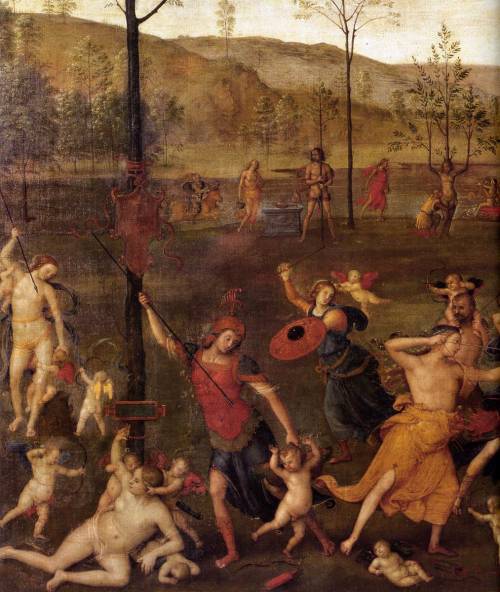 centuriespast:PERUGINO, PietroCombat of Love and Chastity (with details)1505Canvas, 160 x 191 cmMusé