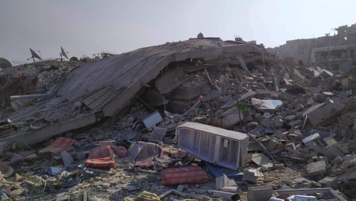 Rubble ruins of the Ahmed family home in Gaza City