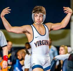 wrestlerinsinglet:  Virginia Wrestler having a Dropped The Mic moment showing full outline