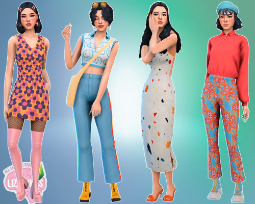 lizzisimss: Bright Patterned Outfits CC List: 1: serenity_KekeHairv2, [Gorilla Gorilla Gorilla] - Tw