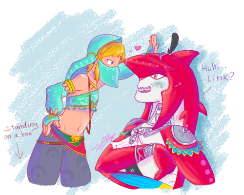 tsukinehime: Local hylian attempts to flirt, shark prince becomes confused and slightly worried.