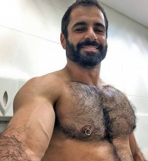 Handsome hairy and dame sexy and a smile that is awesome.  WOOF