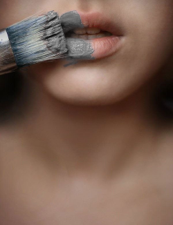 totallytransparent:  Semi Transparent Paint Brush (paint on lips and brush match colour of your blog)Made by Totally Transparent 