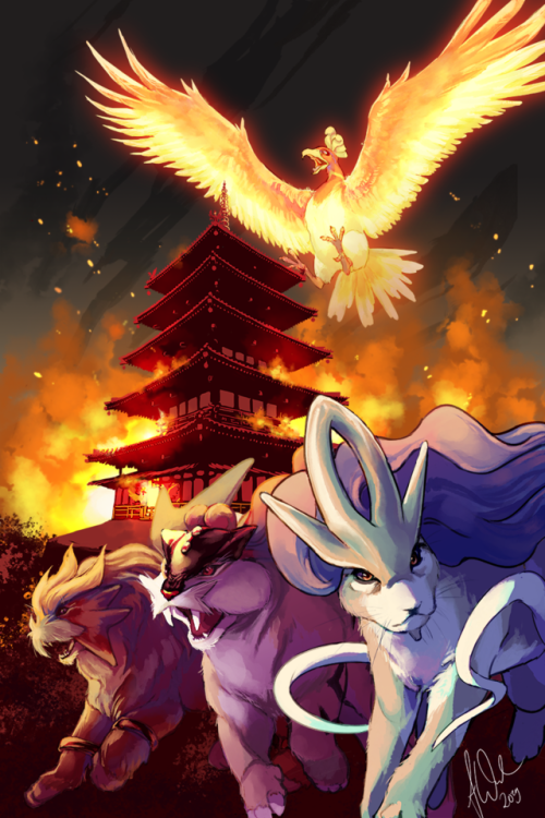 toradhart: My full piece for @pkmntarot, the Tower! There’s still a few days left to order a c