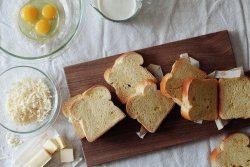 sweetoothgirl:Savory Gruyere Stuffed French Toast w/ Raspberry Preserves 