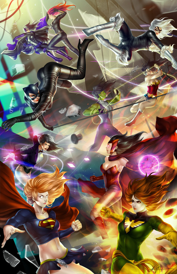 freeandshonenspirit:  extraordinarycomics:  Dc vs Marvel by Alex Malveda.   