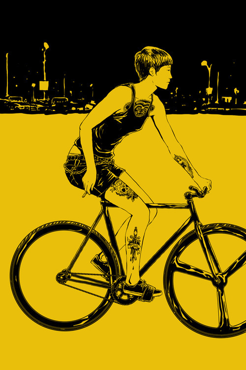 tonightwedrinktomorrowweride:  Velo Girls by Artist Adams Carvalho . http://ffffixas.tumblr.com/