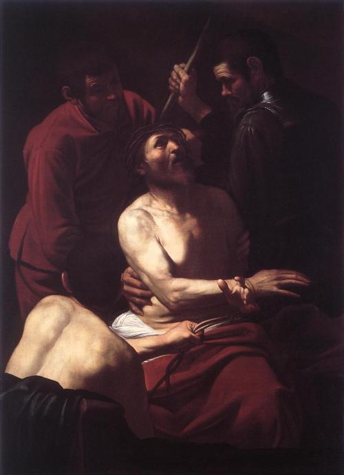 Crowning with Thorns, 1603, CaravaggioMedium: oil,canvas