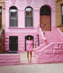 simplyvoguee: I have seen the first photo a lot on tumblr and I thought I would tell you guys the story behind this house. Since I could remember this house has always been pink. It is a block away from my mothers job and my siblings and I were always