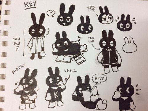 Character design sketches for CMYK, a colour-coded animal sentai...