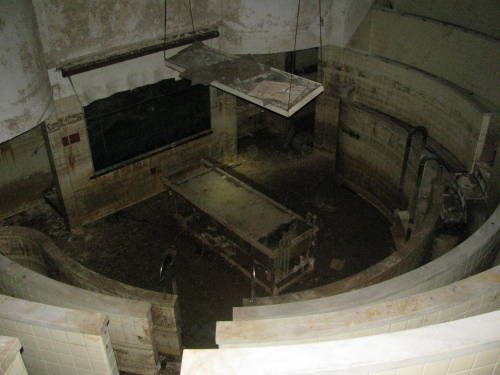 destroyed-and-abandoned: The autopsy theater near the morgue in the basement of New Orleans Charity 
