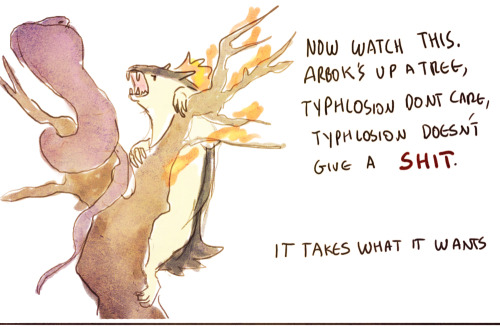 ommanyte: For those of you who don’t know, Typhlosion is based off the infamous honey badger, so it 