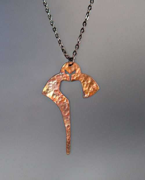 aubergdesigns: Obsidian Order Cardassian Star Trek Necklace Flamed Copper Pendant, Geek Jewellery