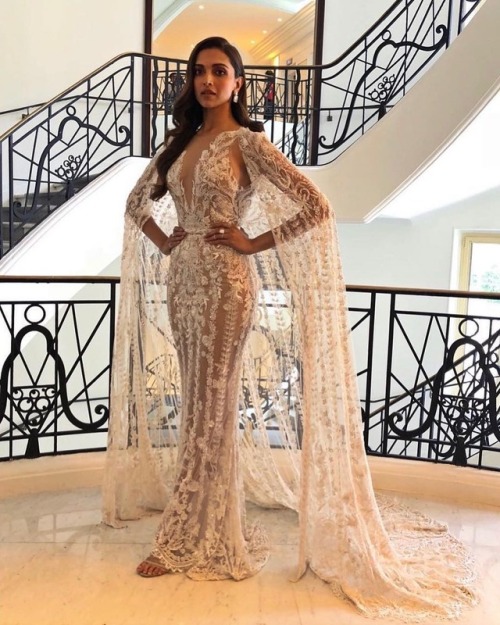 Deepika Padukone wearing Zuhair Murad gown at 2018 Cannes Film Festival.