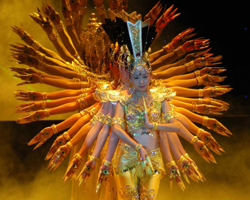 societyandcivilization:  The Thousand Hand Bodhisattva Dance Performed by China Disabled People’s Performing Art Troupe, the Thousand Hand dance is a portrayal of Guan Yin (Chinese: 觀音菩薩), an East Asian spiritual figure of mercy, the Goddess