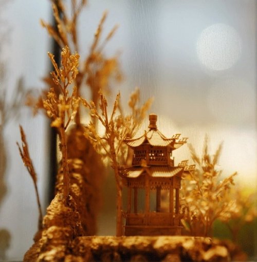 chinese craftsmanship fuzhou wood carving 福州软木画