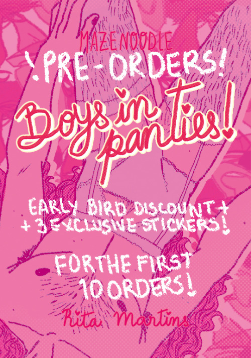 ✨Boys in Panties! ⭐ an Inktober zine ✨PRE-ORDERS are LIVEThe first 10 orders get 3 exclusive sticker