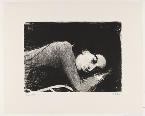 richard-diebenkorn: Sleeping Girl, Richard Diebenkorn, (May 14-15) 1962, MoMA: Drawings and PrintsGi