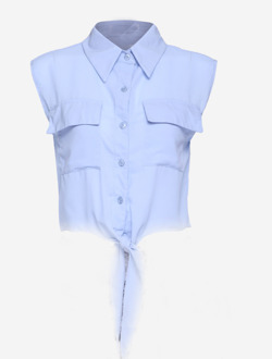 stylelist-tidebuy:  Light Blue Lapel Sleeveless