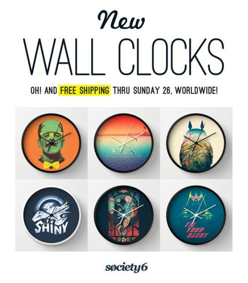 NEW Wall Clocks! Available now on my Society6 shop :)