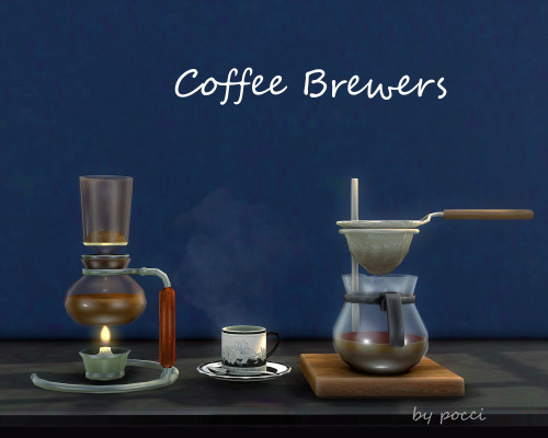 Coffee brewersTwo types of coffee brewers.The left one is a siphon coffee maker.  It&rsquo;