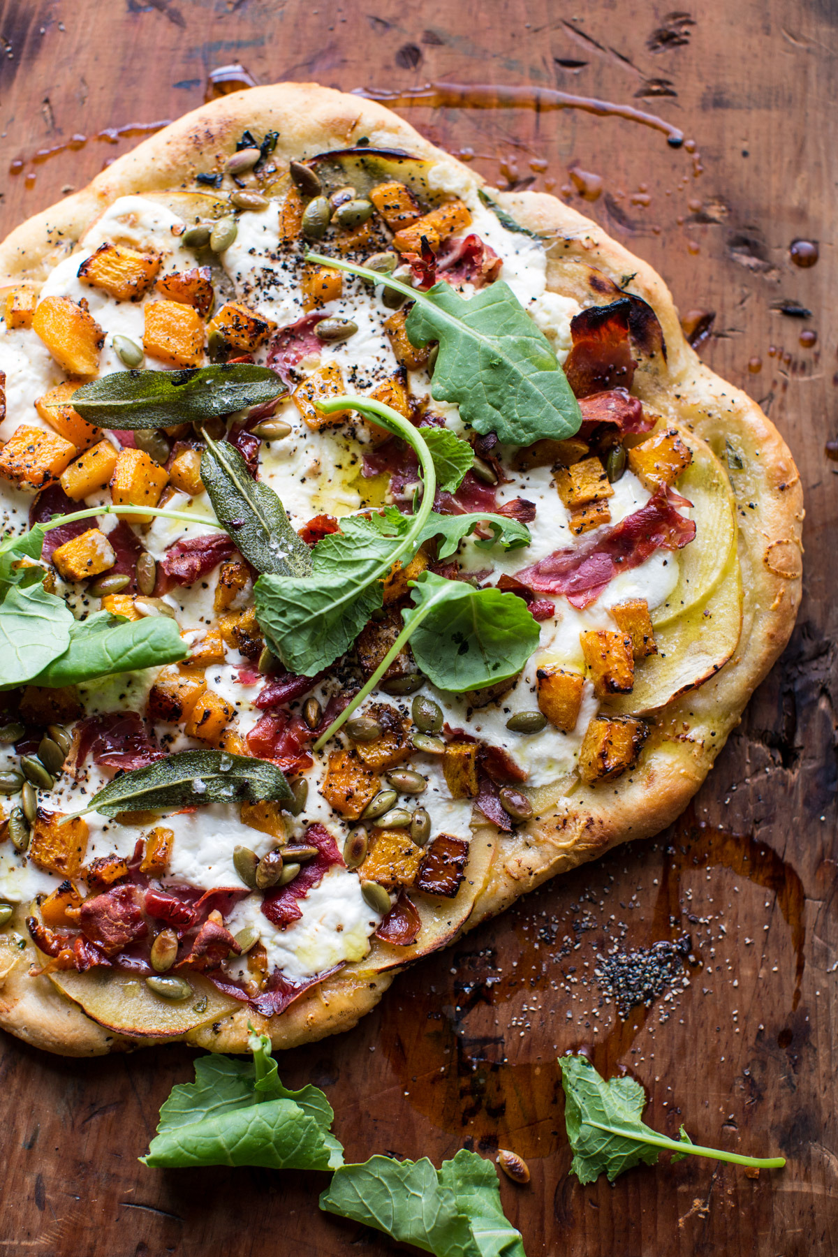 guardians-of-the-food:  Roasted Butternut Squash Apple Burrata Pizza 