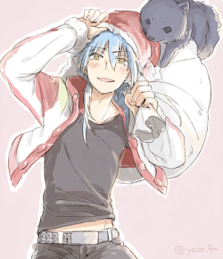 foxyladycpz:  Art by @yoco_9m  メリクリ蒼葉ちゃんとぽわぽわ　#DMMd版深夜の真剣お絵描き60分一本勝負