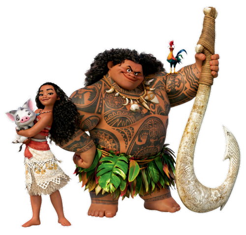 Artworks/PNG en HD de Moana, Maui, Pua & Heihei - Disney Princess