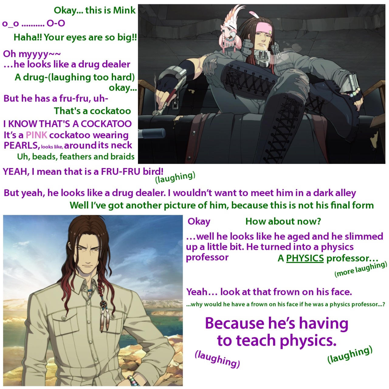 sweetmelonkandy:  hot-gothics:  DRAMAtical Murder First Impressions with my mom I