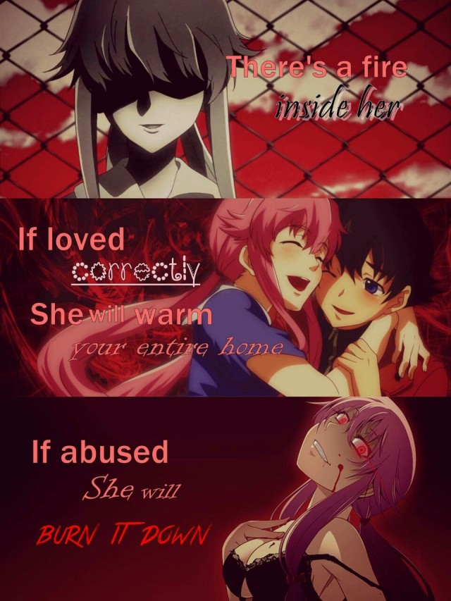 The source of Anime quotes & Manga quotes  Mirai nikki, Mirai nikki future  diary, Yuno mirai nikki