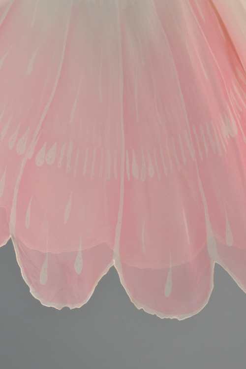 ephemeral-elegance:  Hand Painted Petal Dress, ca. early 1980s Oscar de la Renta via 1stdibs