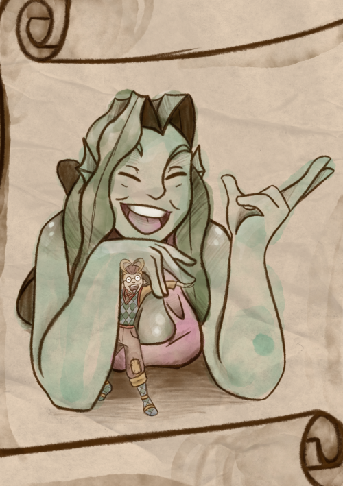 The Sea Elf Queen The Party Assisted In D&D The Last Session And Floyd Posing For A Size Reference. All