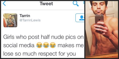 fedupblackwoman:  dogs99999:  micdotcom:  Give it up for @CardsAgstHrsmt. She’s calling out guys who shame women for posting sexy selfies … by tweeting their obnoxious comments alongside their own shirtless selfies. One guy even brought his sister