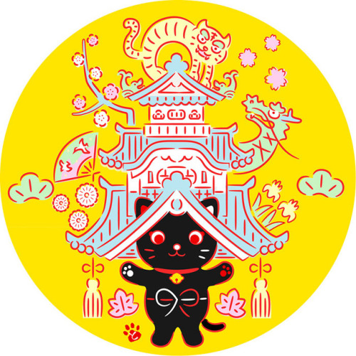 Japanese Tradition Wabisabi Cat-NOSENYAN日本のイラストレーター「もり としのり」が描く猫のキャラクター「のせにゃん」です。気に入った物をどんどん頭に乗せて行くと