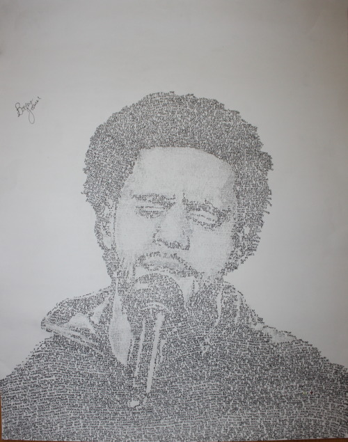 mycousinbre:  J. Cole made out of song lyrics from:The Come Up, The Warm Up, Friday Night Lights, Revenge of the Dreamers, Any Given Sunday(s), Truly Yours(s), Born Sinner, Cole World: The Sideline Story, 2014 Forest Hills Drive, features, and