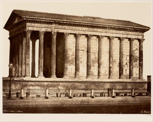 “Maison Carrée à Nîmes” by Édouard BaldusFrench, 1853albumen silver print from glass negativeMetropo