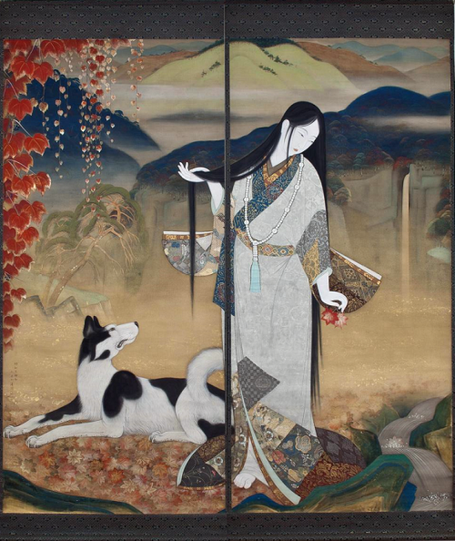 taishou-kun: Kobayakawa Kiyoshi 小早川清 (1896-1948)Princess Fuse (Fusehime 伏姫) - 2 pannels - Japan - 19