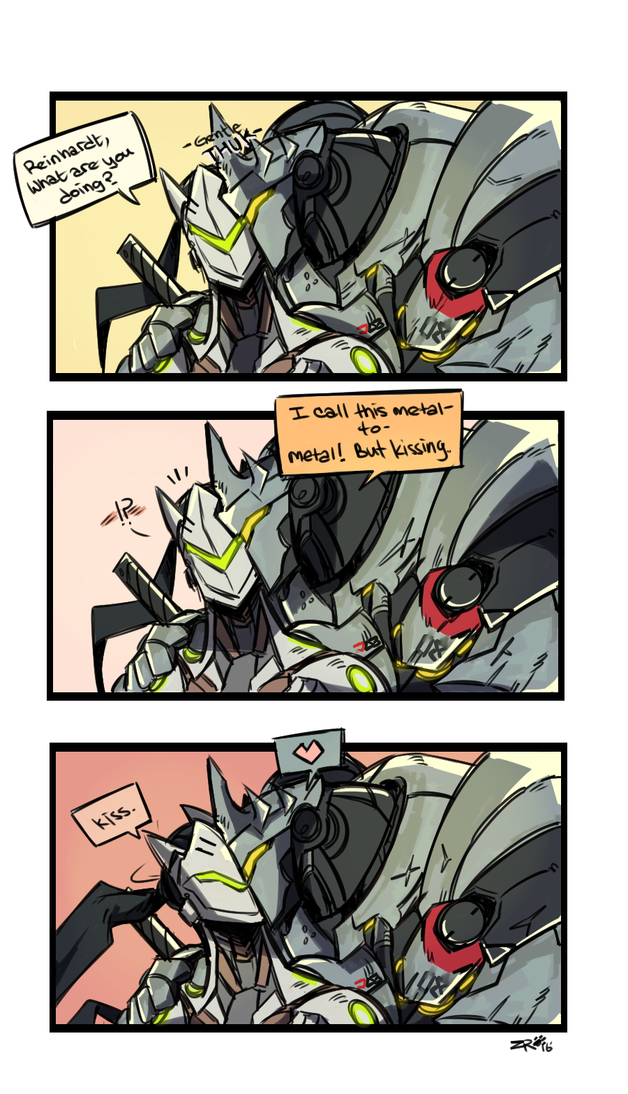 z0mbiraptor:  Reinhardt is too pure. Another Reinhardt x Genji~! 