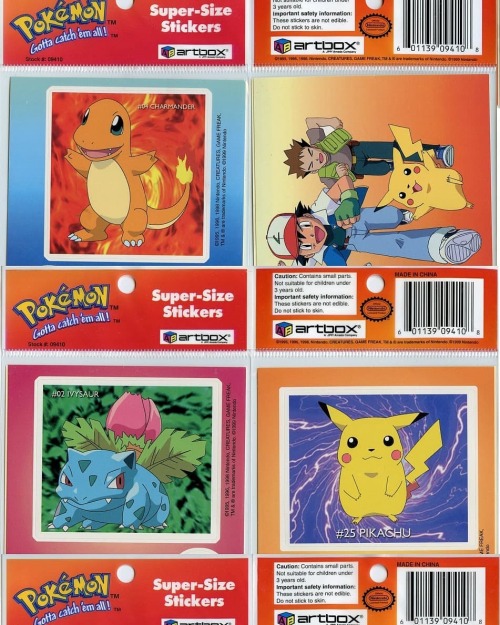 Find these Pokemon Super-Size Stickers - 26 Packs in our Etsy shop, 2 stickers per pack 1999 #pokemo