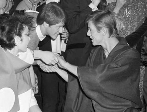 DB and Viv Lynn at the Just a Gigolo premiere, Café Royal, Regent St, London, on 14th Feb 197
