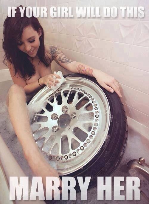 Porn Pics 420dongsquad:  yea girl wash my tires in