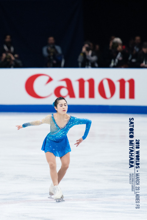 Satoko Miyahara skating her free program at the 2018 World Figure Skating Championships in Milan, It