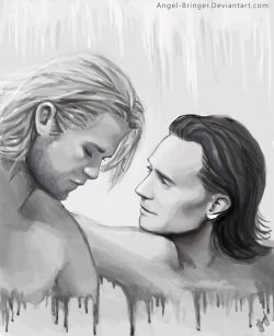 thorkiodinsons:  Thor and Loki)by Angel-bringer 