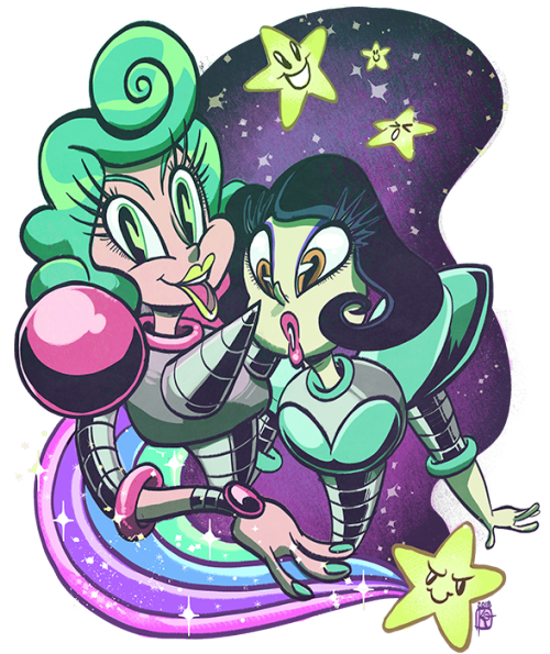 Commission of the intergalactic duo from the out of this world webcomic BABEWARP, drawn by Hobbitast