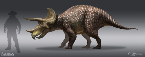 grimchild: Updated Triceratops concept art done for the survival game, Saurian. 