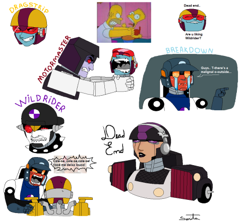 I Was Talking To My Friend Veuctor And I Had An Idea To Draw His Stunticons, Then I Did This Drawing